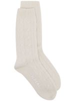 N.Peal chaussettes en maille torsadée de cachemire - Blanc