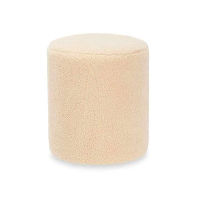 Poef Gift Decor Beige Stof Hout MDF