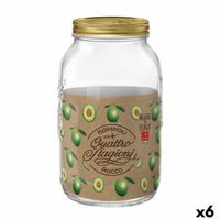 Voedselopslagcontainer Bormioli Rocco Quattro Stagioni Transparant Glas (6 Stuks) (3,8 L) - thumbnail