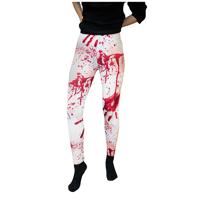 Legging met bloedvlekken - wit - dames - polyester - carnaval/halloween - dameslegging