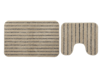 LIVARNO home Bad- en WC-mattenset (beige met WC-uitsparing)