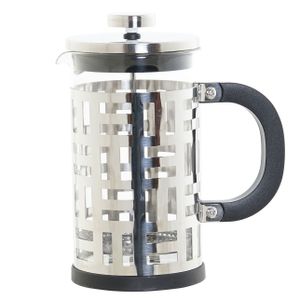 Cafetiere French Press koffiezetter zwart met inox 600 ml