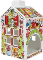 Blond Amsterdam theelichthouder aardewerk christmas 8.5x8.5x14.5cm multi