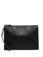 MCM pochette en cuir Aren à motif monogrammé - Noir