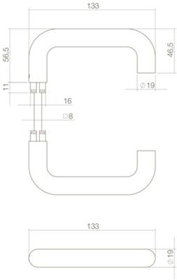 Deurkruk Bern RVS/mat zwart