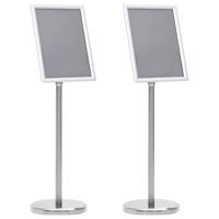 VidaXL Posterstandaards 2 pcs zilver 32.7 x 24 x 108 cm aluminium