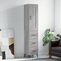 Hoge kast 34,5x34x180 cm bewerkt hout grijs sonoma eikenkleurig