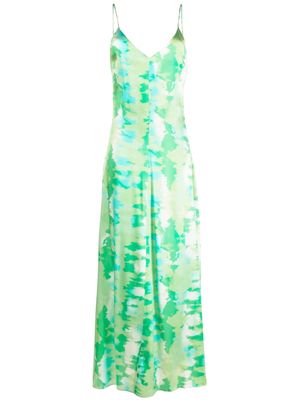 GANNI robe-nuisette à imprimé aquarelle - Vert