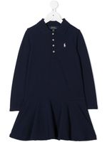 POLO RALPH LAUREN KIDS robe-polo à logo brodé - Bleu - thumbnail