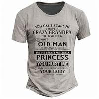 Grappig Oude man Retro vintage Casual Street Style Voor heren 3D-afdrukken T-shirt Straat Buitensporten Casual T-shirt Licht Blauw Khaki Grijs Korte mouw Strakke ronde hals Overhemd Lente zomer Lightinthebox