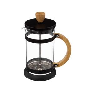 Cafetiere French Press koffiezetter - koffiemaker pers - 600 ml - glas/rvs/bamboe