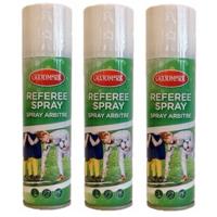 Scheidsrechters spray - 3x - wit - 150 ml - Voetbal spuitbus - lijnen zetten - markeerspray