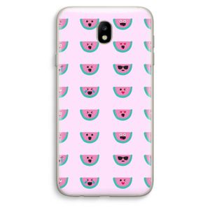 Smiley watermeloenprint: Samsung Galaxy J7 (2017) Transparant Hoesje
