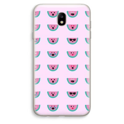 Smiley watermeloenprint: Samsung Galaxy J7 (2017) Transparant Hoesje