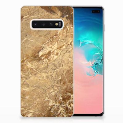 Samsung Galaxy S10 Plus | TPU | Siliconen hoesje | Marmer Creme