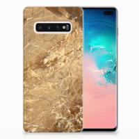 Samsung Galaxy S10 Plus | TPU | Siliconen hoesje | Marmer Creme