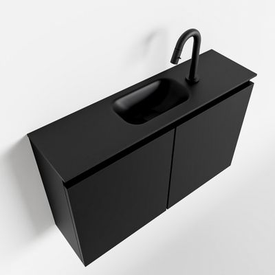 Toiletmeubel Mondiaz Ture | 80 cm | Meubelkleur Urban | Eden wastafel Urban Midden | 1 kraangat