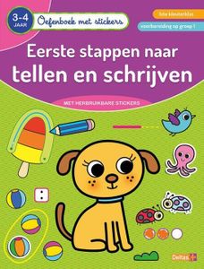 Deltas oefenboek met stickers eerste stappen naar tellen en schrijven 3-4 jaar