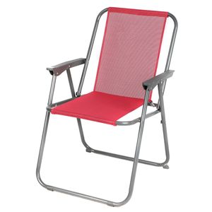 Sunnydays Picnic camping/strand stoel - aluminium - inklapbaar - roze - L53 x B55 x H75 cm   -