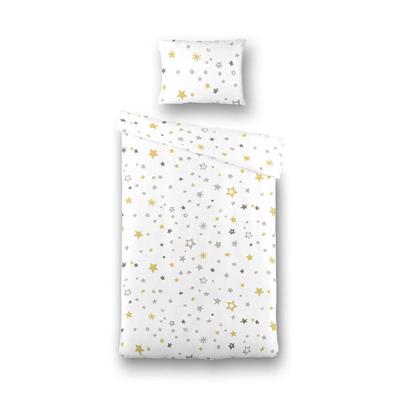 Dekbedovertrek Katoen Starry Nights Wit Sterren 100x135 Cm Verkoelend Fresh And Co Kids - Dekbed-Discounter.nl