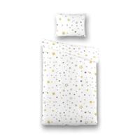 Dekbedovertrek Katoen Starry Nights Wit Sterren 100x135 Cm Verkoelend Fresh And Co Kids - Dekbed-Discounter.nl