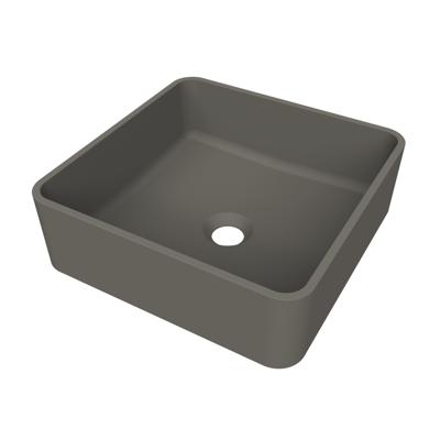 Arcqua Case Opbouw Waskom Vierkant 37x37 Mat Quartz Grijs Arcqua