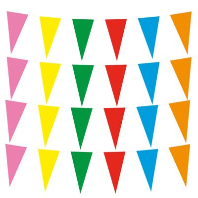 Boland feestvlaggetjes - 4x - Papier - vlaggenlijn multi kleuren - 10 meter - Feestversiering
