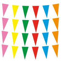 Boland feestvlaggetjes - 4x - Papier - vlaggenlijn multi kleuren - 10 meter - Feestversiering