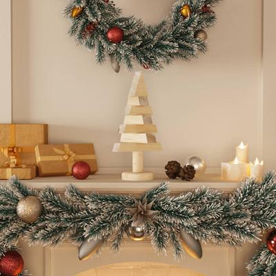 VidaXL Kerstdecoraties kerstboom 2 st 30 cm massief grenenhout