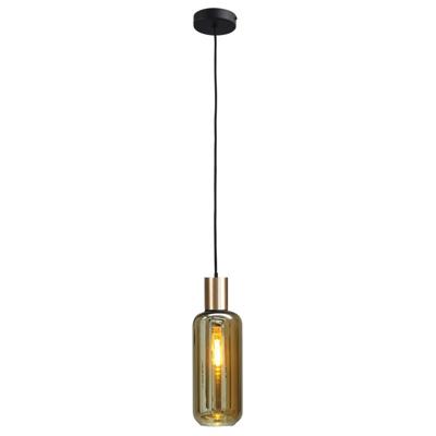Masterlight Zwarte pendel hanglampBounty goud met cilinderglas - 2470-05-02-5