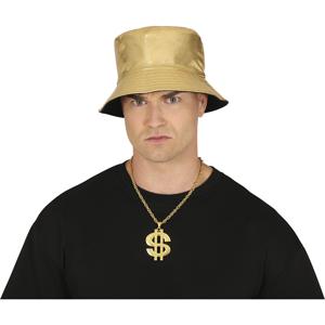 Carnaval verkleed ketting/sieraad - metaal - goud - pooier/gangster - dollarteken - $