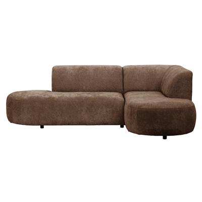 Leen Bakker - Hoekbank Luna Rechts - Rebel - Terra - Stof - Bruin - 170x260x80 Cm