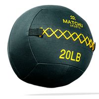 Matchu Sports Wall Ball 9kg - Zwart / Geel - Ø 36 cm - thumbnail