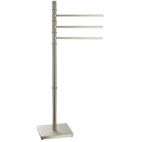 MSV Handdoeken rek badkamer - zilver chroom metaal - 22 x 89 cm