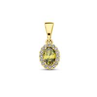 14K Geelgouden Hanger met Augustus Geboortesteen Zirkonia - 16mm