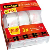 Scotch Crystal tape, rekverpakking, 19 mm x 7.5 m, 2 rollen + 1 gratis - thumbnail