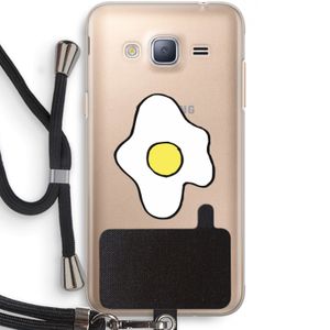 Spiegelei: Samsung Galaxy J3 (2016) Transparant Hoesje met koord