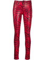 Philipp Plein pantalon skinny à motif zébré - Rouge