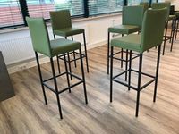 Set van 4 leren barstoelen - groen leer - Echt leer, Modern, ontdek de vele Leersoorten en Kleuren bij ShopX
