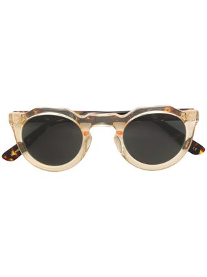 Lesca lunettes de soleil à monture ronde - Marron