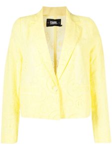 Karl Lagerfeld blazer crop en broderie anglaise - Jaune