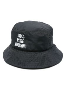 Moschino logo-print slouchy bucket hat - Noir