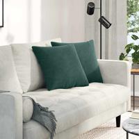 VidaXL Sofa kussens 2 stuks donkergroen 45 x 45 cm cordstof