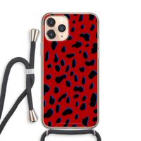 Red Leopard: iPhone 11 Pro Transparant Hoesje met koord
