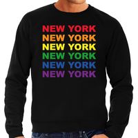 Regenboog New York gay pride zwarte sweater voor heren - thumbnail