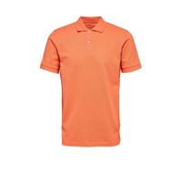 SELECTED HOMME slim fit polo van biologisch katoen oranje - thumbnail