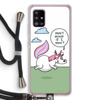 Unicorn: Samsung Galaxy A51 5G Transparant Hoesje met koord