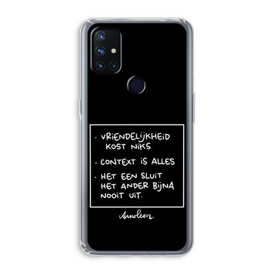 Mijn Motto's: OnePlus Nord N10 5G Transparant Hoesje