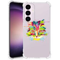 Samsung Galaxy S24 Plus Stevig Bumper Hoesje Cat Color - thumbnail