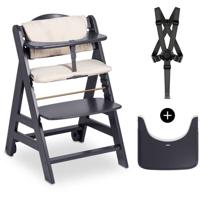 Kinderstoel - HAUCK - BETA+ - Evolutionair - Van 6 maanden tot 90 kg - FSC-hout - 5-puntsgordel - Wielen - Grijs